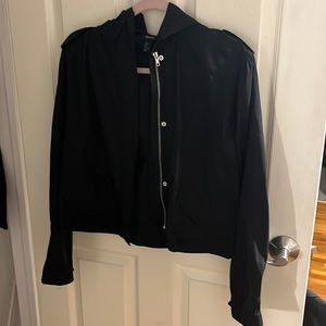 Forever 21 Zip up / Button Up Black Windbreaker Utility Jacket